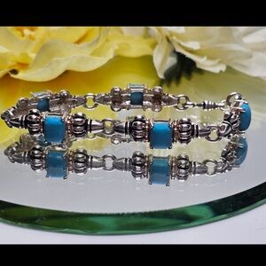14k accents 925 Sterling Silver & Turquoise